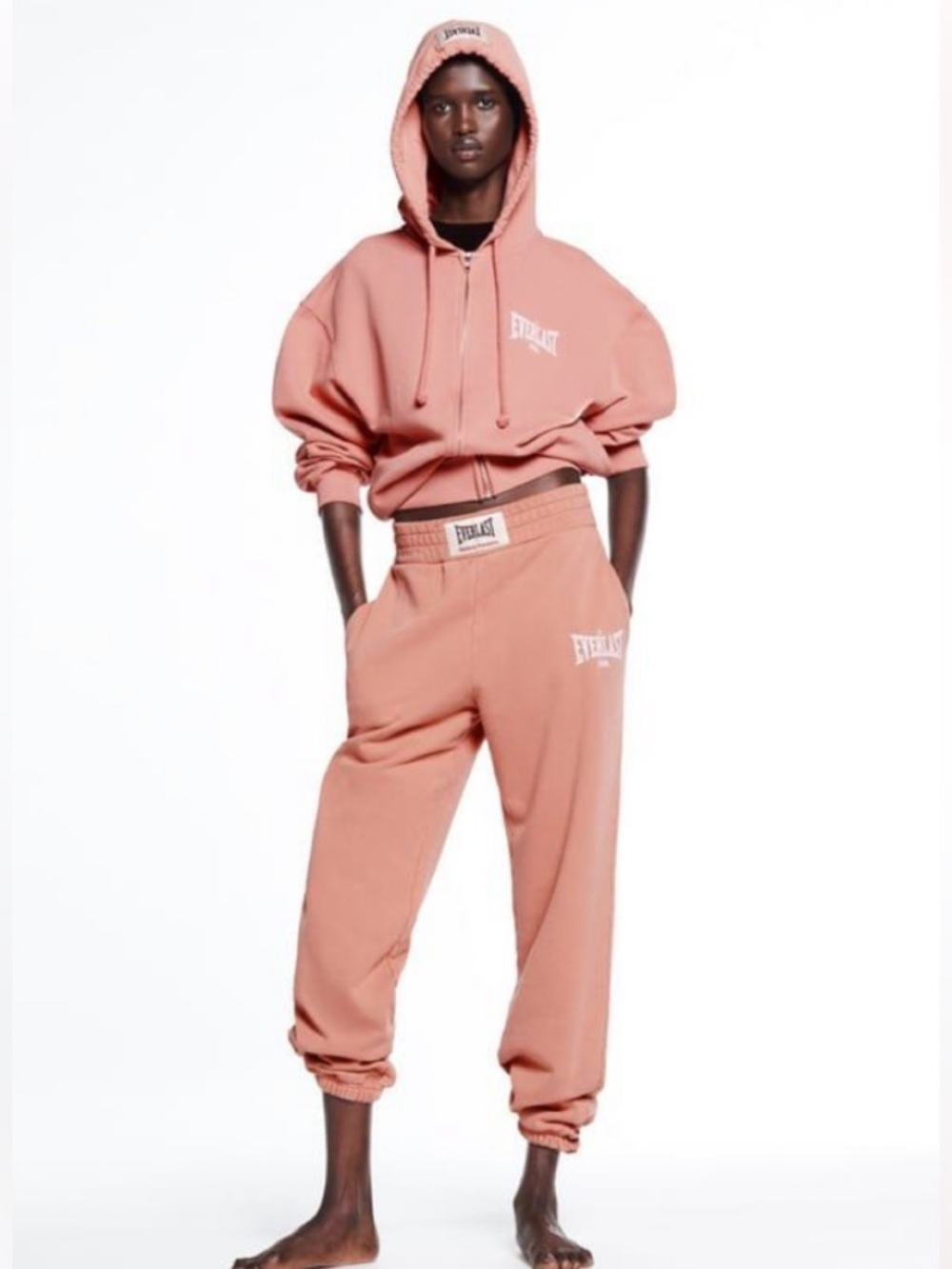 Zara x Everlast, Women’s cotton Jogger Pants, Powder Pink, size M